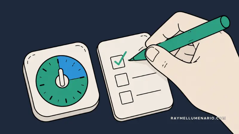 lean marketing framework weekly review checklist illustration